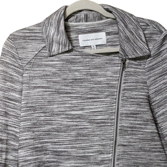 Cupcake and Cashmere McLaren gray marl moto asymmetric zip jacket size M - Picture 8 of 9